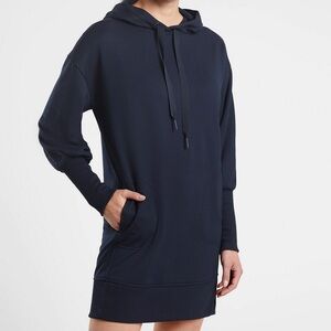 Athleta Mala Hoodie Dress Navy Blue Size Petite Small